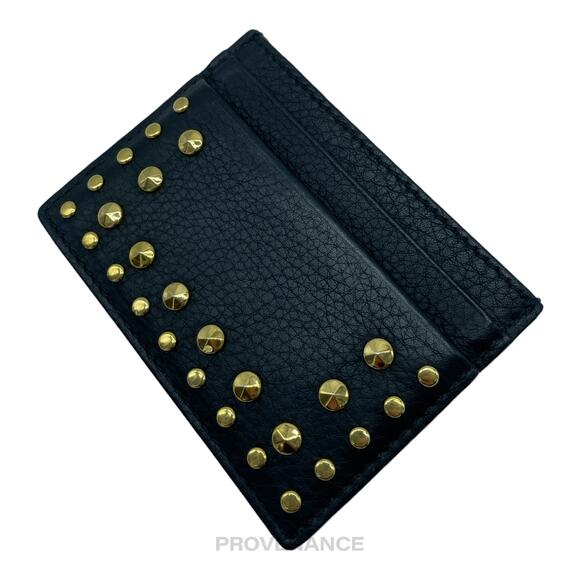 🔴 Burberry Studded Card Wallet - Black Leather - Picture 3 of 7